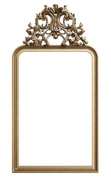 Klassischer Goldener Rahmen Mit Ornamentdekor Isoliert Auf Weißem Hintergrund Digitale — Stockfoto
