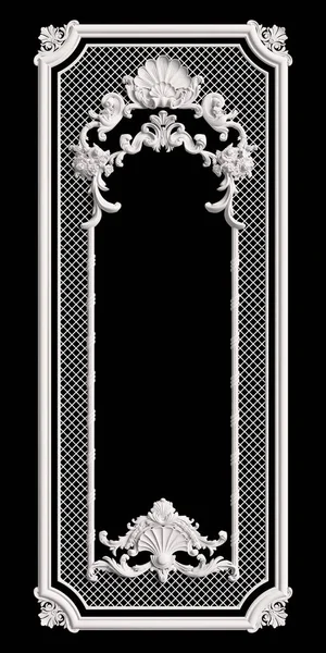 Классическая Рамка Декоративным Декором Изолирована Черном Фоне Цифровая Иллюстрация Рендеринг — стоковое фото