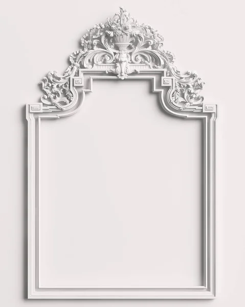 Classic Frame Ornament Decor White Wall Digital Illustration Rendering — Stock Photo, Image