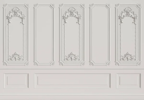Kalıplar ile klasik iç duvar. Dijital illustration.3d işleme