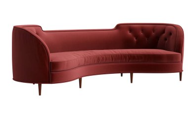 Beyaz arka planda izole edilmiş klasik kanepe. 3D dijital çizim.