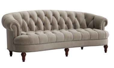 Beyaz arka planda izole edilmiş klasik kanepe. 3D dijital çizim.