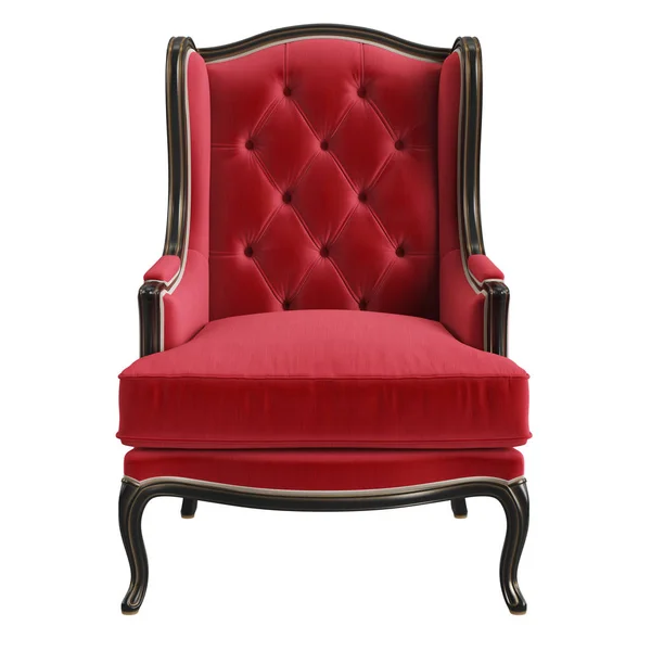 Fauteuil Classique Aux Couleurs Rouge Noir Isolé Sur Fond Blanc — Photo