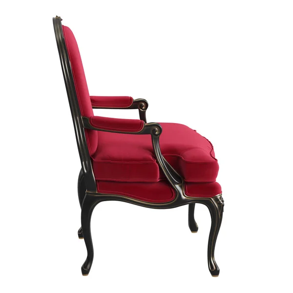 Fauteuil Classique Aux Couleurs Rouge Noir Isolé Sur Fond Blanc — Photo