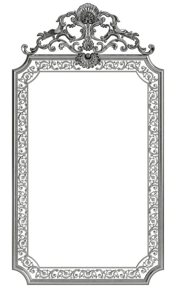 Klassieke Metall Frame Met Ornament Decor Geïsoleerd Een Witte Achtergrond — Stockfoto