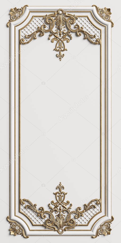 Classic moulding frame with ornament decor