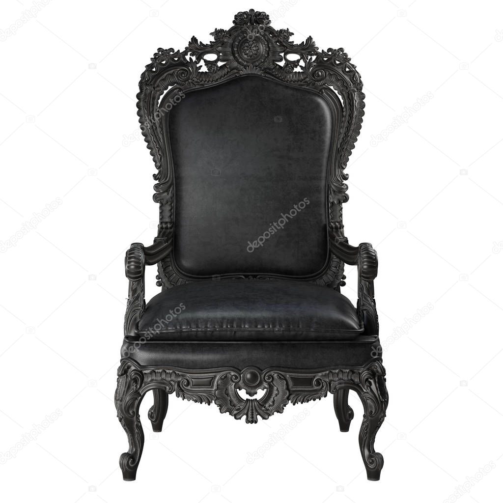 Classic armchair isolated on white background.Digital illustrati