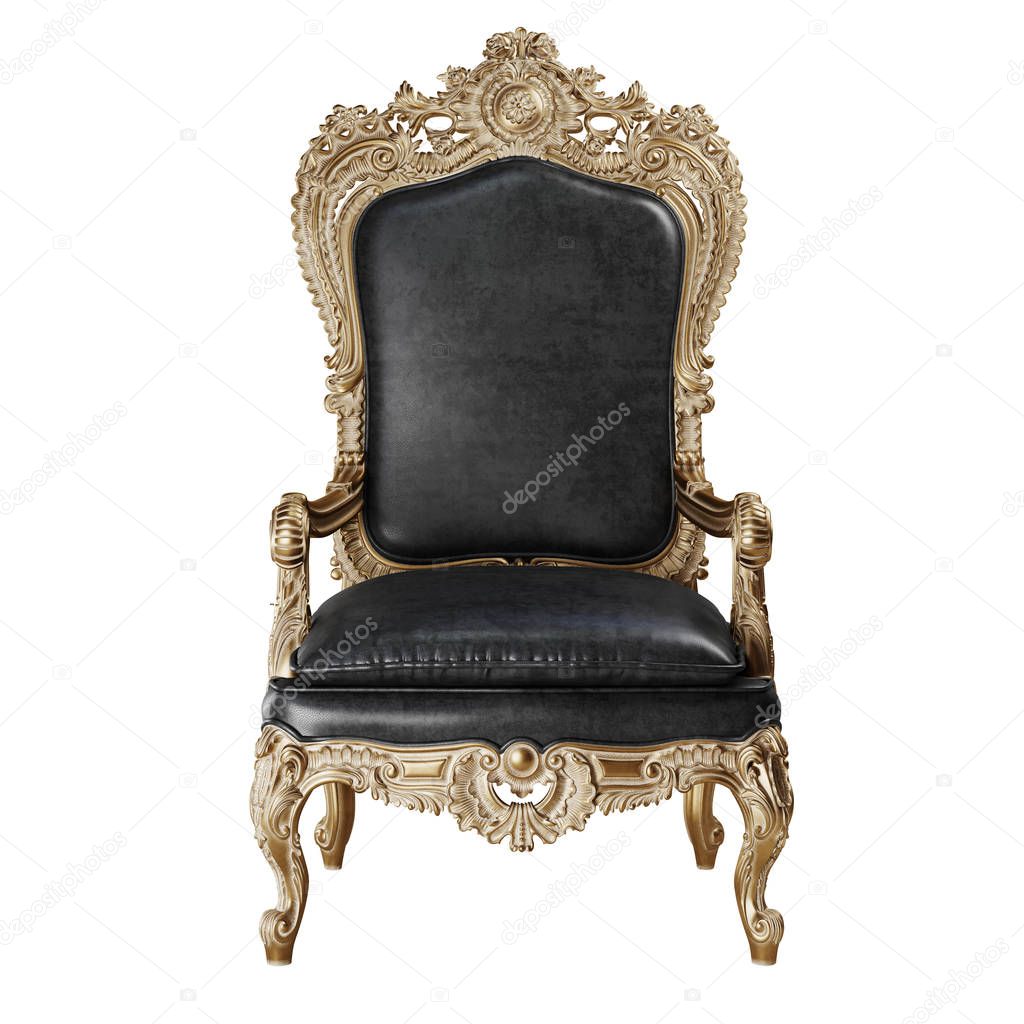 Classic armchair isolated on white background.Digital illustrati