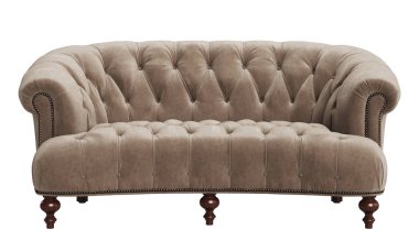 Beyaz arka plan üzerinde izole klasik sorguçlu koltuk. Dijital illustr