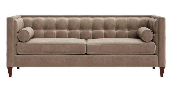 Klasszikus tűzött kanapé elszigetelt fehér background. Digitális illustr — Stock Fotó