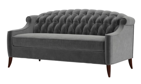 Klassieke getufte sofa geïsoleerd op een witte achtergrond. Digitale afb — Stockfoto