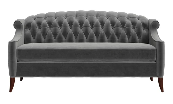 Klassisk tuftade soffa isolerad på vit bakgrund. Digitala illustr — Stockfoto