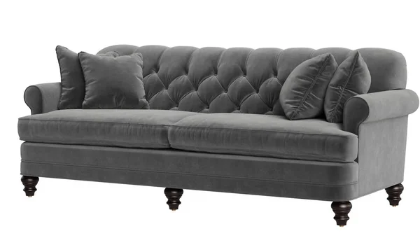 Klassieke getufte sofa geïsoleerd op een witte achtergrond. Digitale afb — Stockfoto