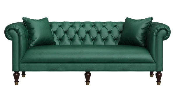 Класичний натягнутий диван ізольований на білому тлі. Цифрова ілюстрація — стокове фото