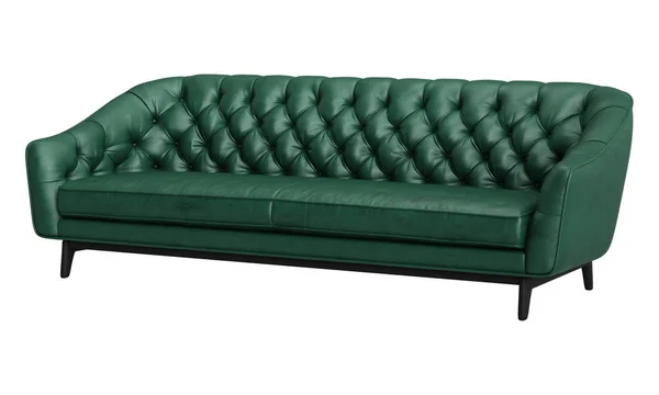 Klassieke getufte sofa geïsoleerd op een witte achtergrond. Digitale afb — Stockfoto