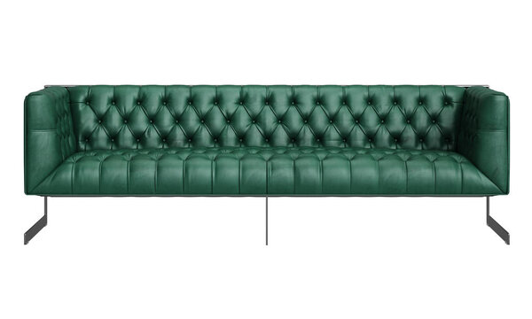 Classic tufted sofa isolated on white background.Digital illustr