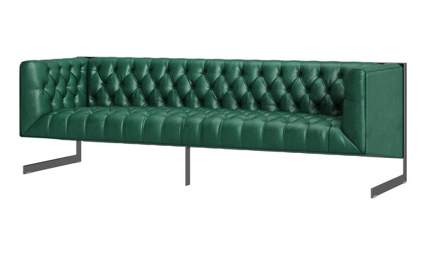 Classic tufted sofa isolated on white background.Digital illustr