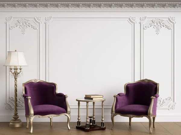 Klassische Sessel im klassischen Interieur mit Kopierraum — Stockfoto