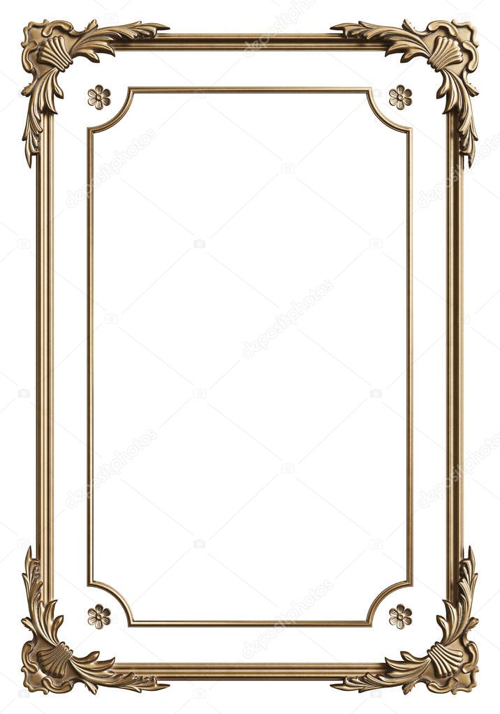 Classic moulding frame with ornament decor for classic interior 
