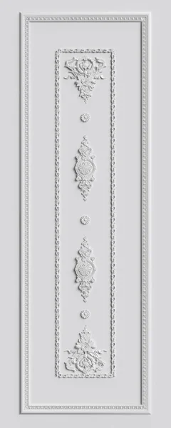 Beyaz duvara süs dekoru ile klasik çerçeve — Stok fotoğraf