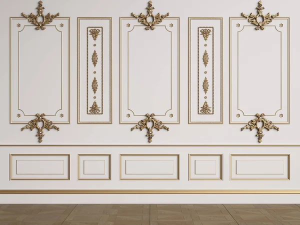 Classic interior wall with mouldings — Stock Photo, Image