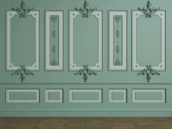 Parede interior clássica com molduras — Fotografia de Stock