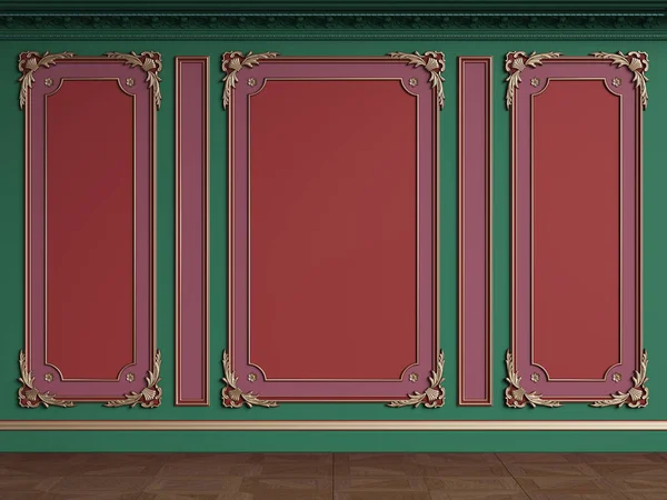 Klassische Innenwand mit Leisten — Stockfoto