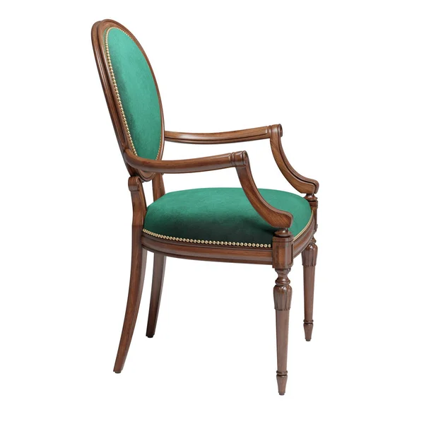 Klasická židle izolovaná na bílém pozadí. Digitální ilustrace. — Stock fotografie