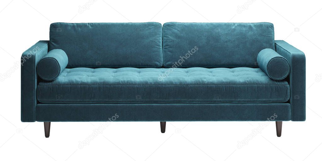 Classic sofa isolated on white background.Digital illustration.3