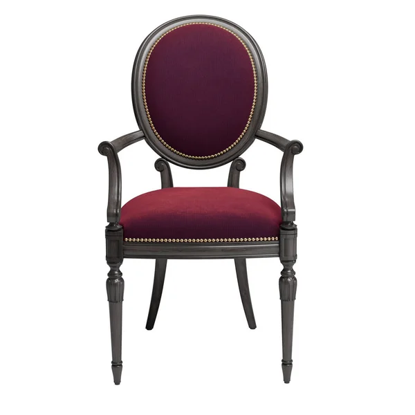白い背景に隔離された古典的な椅子。デジタルイラストレーション. — ストック写真