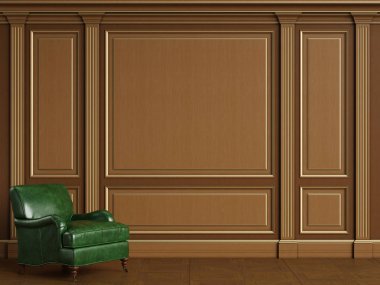 Kopya alanı olan ahşap kaloriferli klasik iç mekan