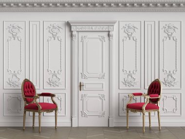 Kopya alanı olan klasik oymacı sandalyeleri