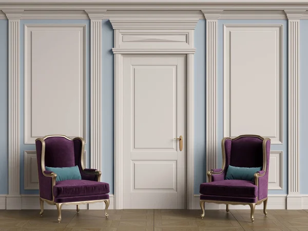 Chaise classique à l'intérieur avec espace de copie — Photo