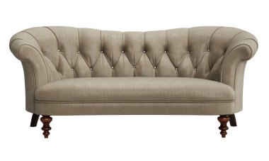 Beyaz arka plan üzerinde izole klasik sorguçlu koltuk. Dijital illustration.3d işleme