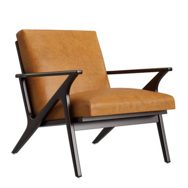 Beyaz arkaplanda izole edilmiş klasik koltuk. Dijital çizim 3D