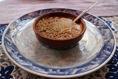 Harira is a traditional Moroccan soup. Fez, Morocco. Photo by Canon EOS M10.