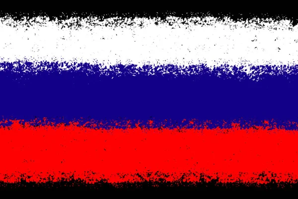 Русский Флаг Окрашенный Аэрозольной Краской Черном Фоне — стоковое фото