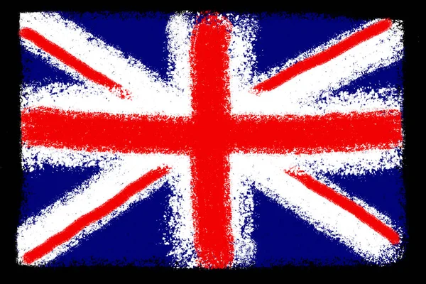 Great Britain Flag Painted Spray Paint Black Background — 스톡 사진