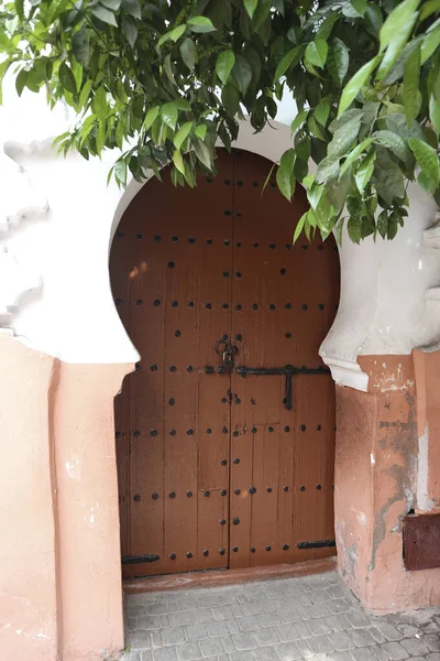 Traditional Beautiful Door Marrakech Morocco Typical Moroccan Architecture — Stock Photo, Image