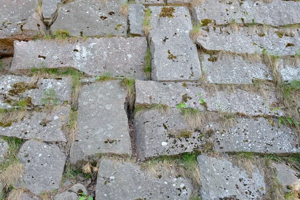Old Wall Fortress Made Granite Blocks — Stock Photo, Image