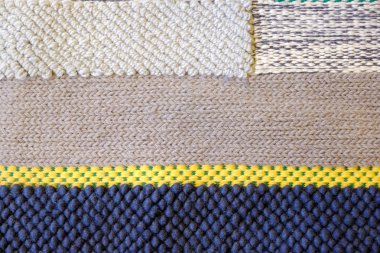 Renkli geleneksel Perulu tarzı, yakın çekim halının yüzeyi. Dokular.