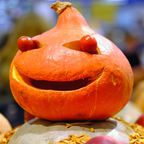 Halloween Est Fête Mort Citrouille Avec Sourire — Photo