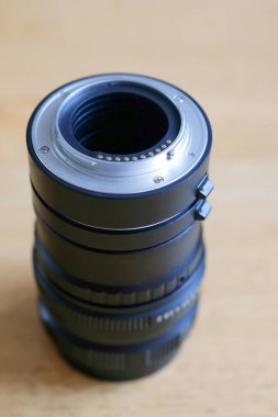makro lens halkası. uzatma halkası üzerinde objektif monte makro fotoğrafçılık için