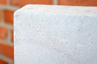 Aerated concrete block. white Autoclaved aerated concrete stack clipart