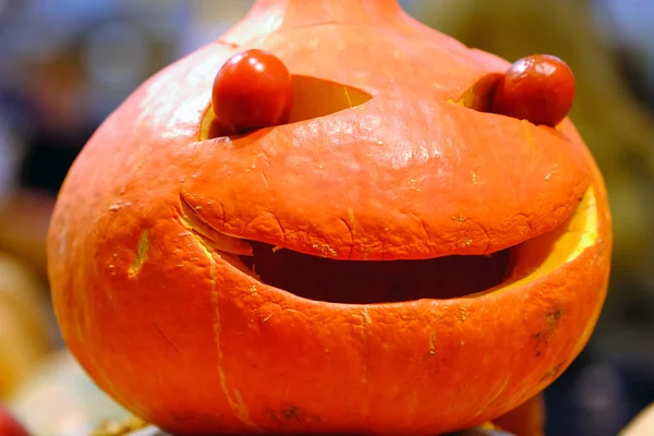 Halloween Est Fête Mort Citrouille Avec Sourire — Photo