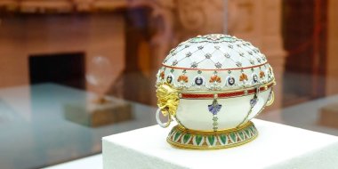 Rusya. Saint-Petersburg. 12 05 2017 yılda vurdu. Fotoğrafçı Andrey Mikhailov. Rönesans, Fabergé yumurta, 1894. Şimdi Faberge Müzesi Saint-Petersburg Üniversitesinde