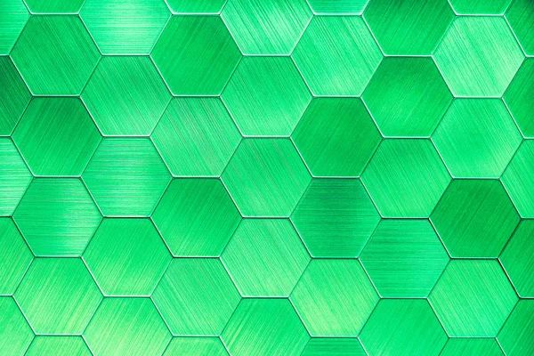 Fondo Abstracto Metal Plateado Hexagones Geométricos Color Diferente — Foto de Stock