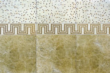 Seramik süs eşyaları ile. Mozaik, seramik fayans mutfak, soyut desen için. Farklı renk.