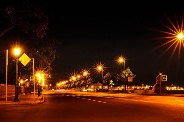 Noite Cidade Rua Luzes Bokeh Fundo Escuridão Luzes Noturnas Cidade — Fotografia de Stock