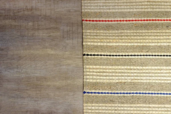 Wicker Floor Mat Traditional Bamboo Pad Texture — Stock Photo, Image